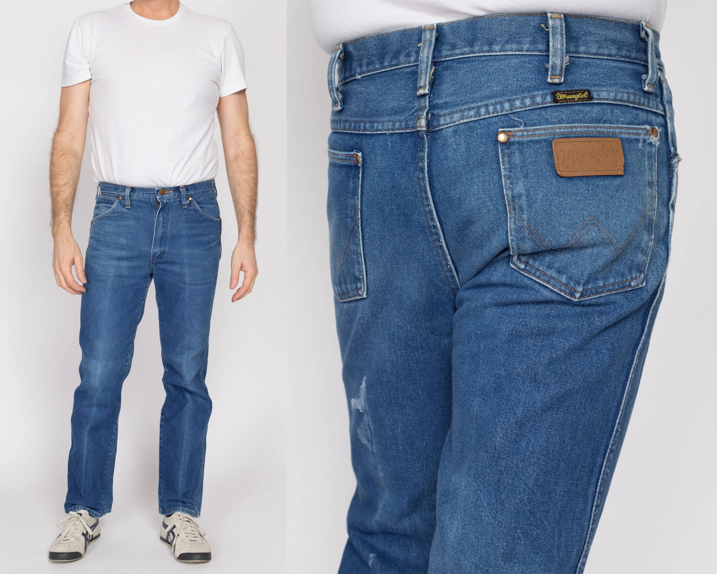 32x30 70s 80s Wrangler Faded Slim Fit Jeans