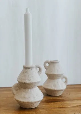 Abney Ceramic Candle Holder Taupe