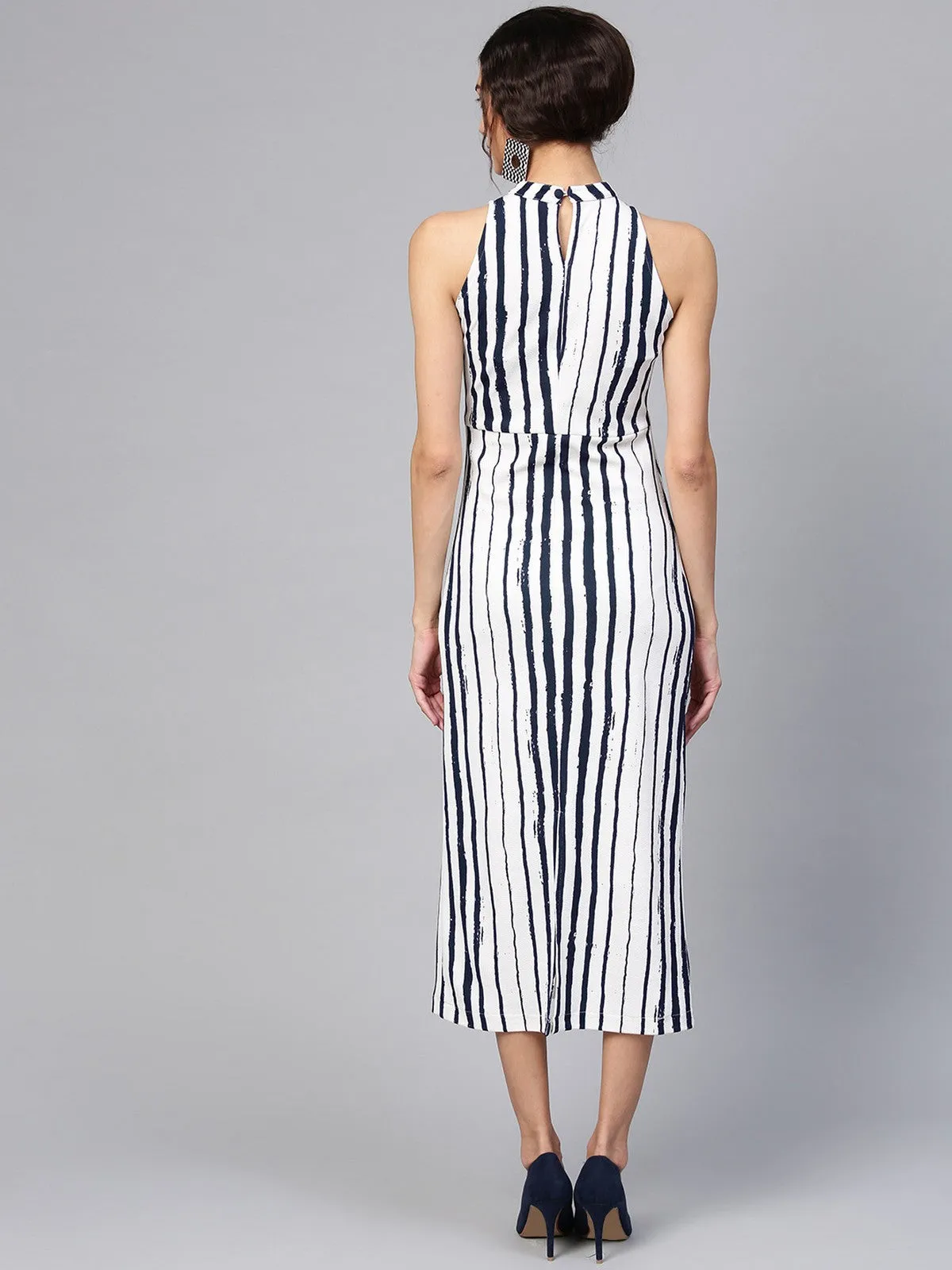 Abstract Stripes Midi Dress