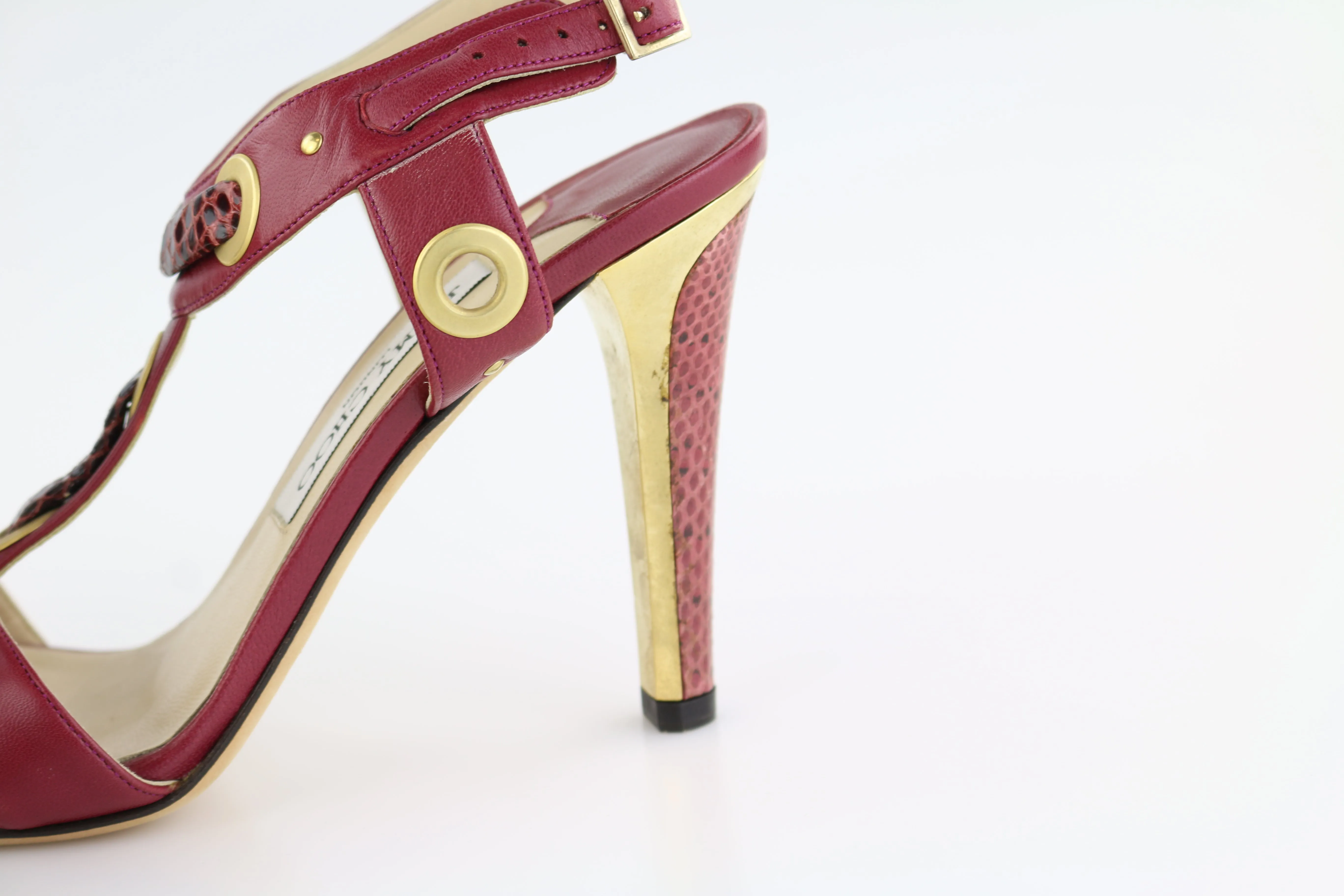 Burgundy Python Sandals