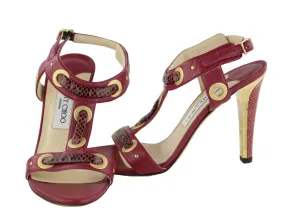 Burgundy Python Sandals