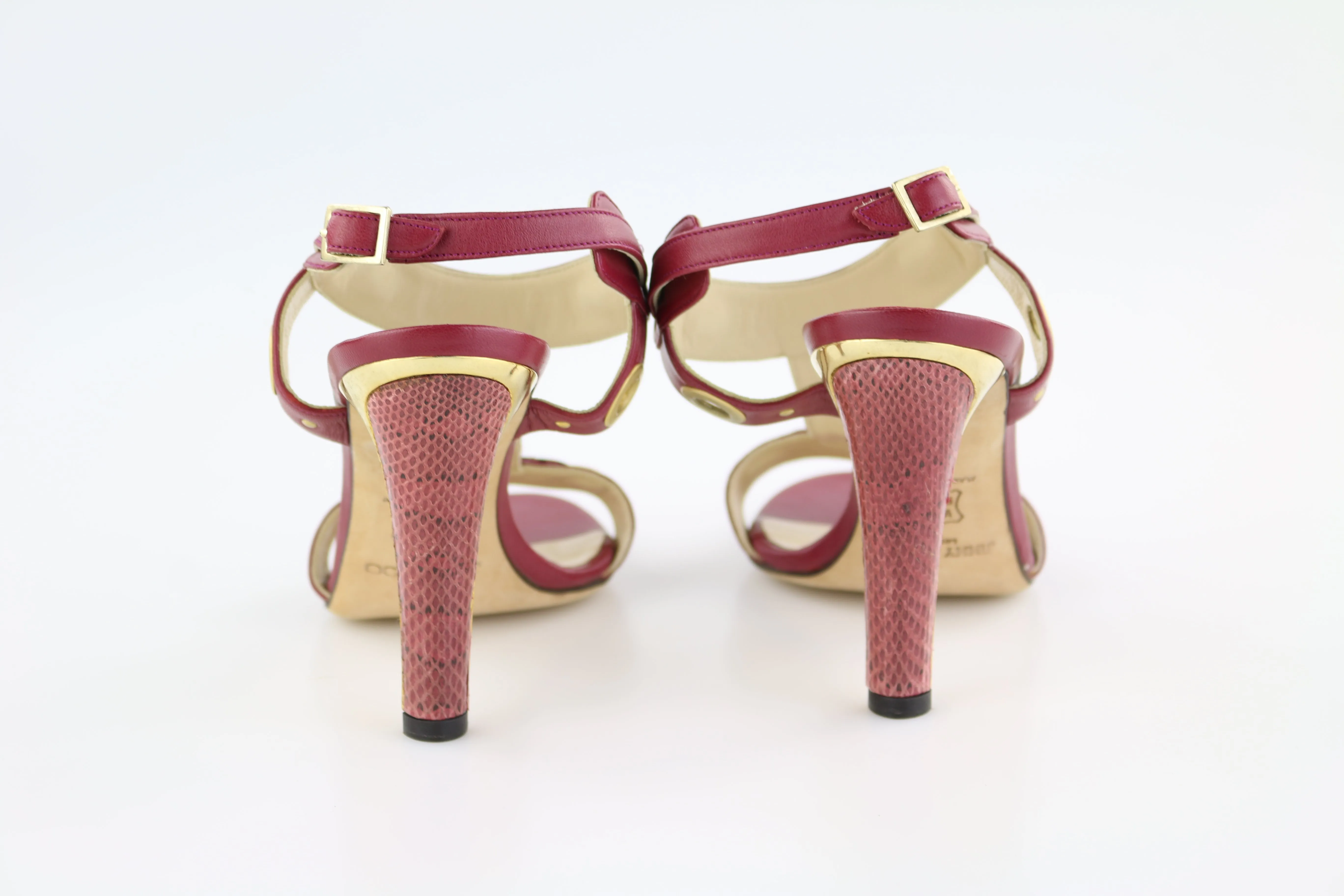 Burgundy Python Sandals