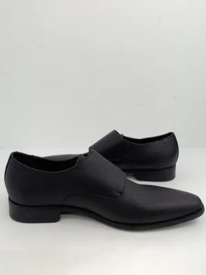 Calvin Klein Men's Double Strap Shoes, Leather, black Size 12 M