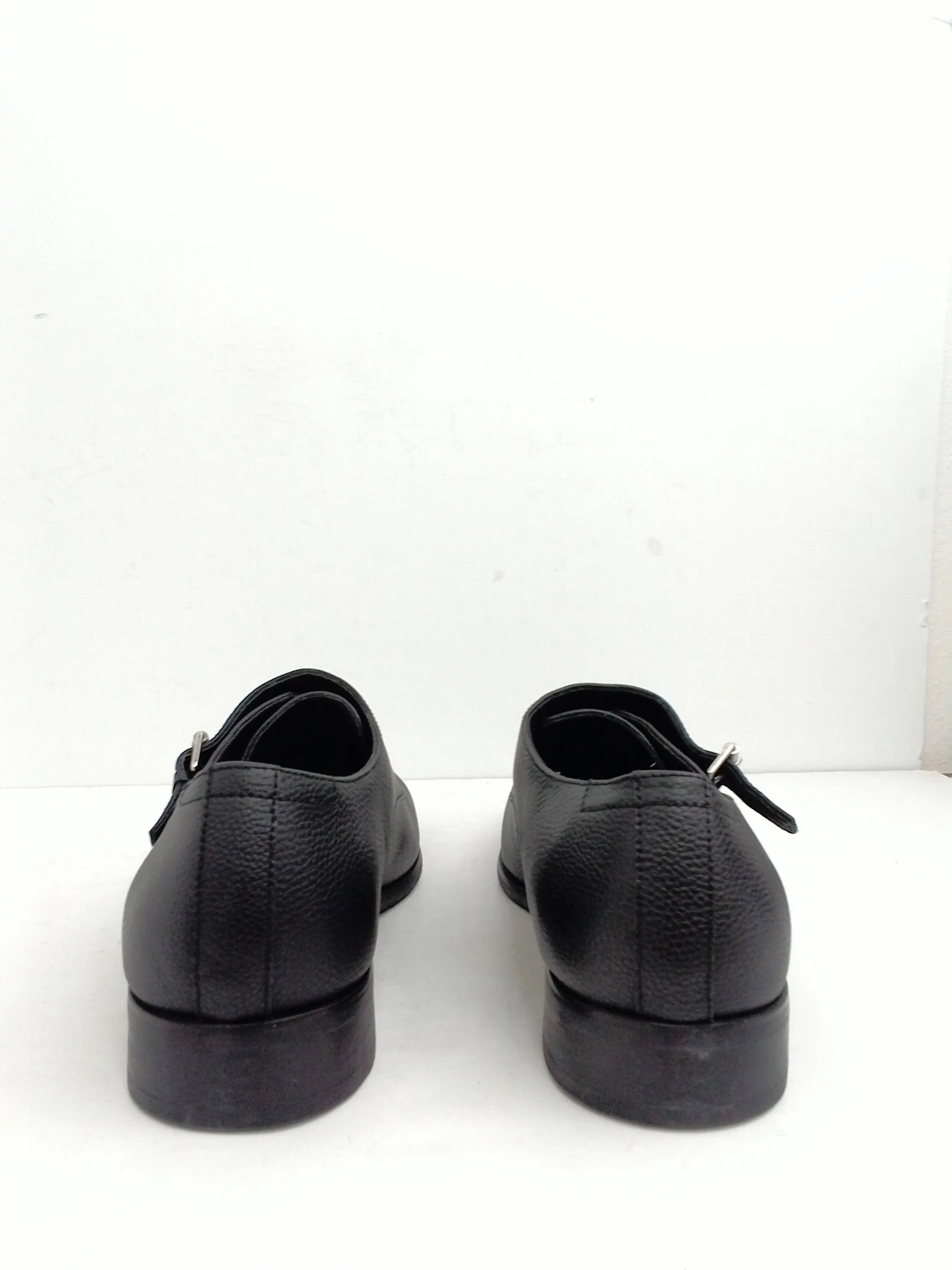 Calvin Klein Men's Double Strap Shoes, Leather, black Size 12 M