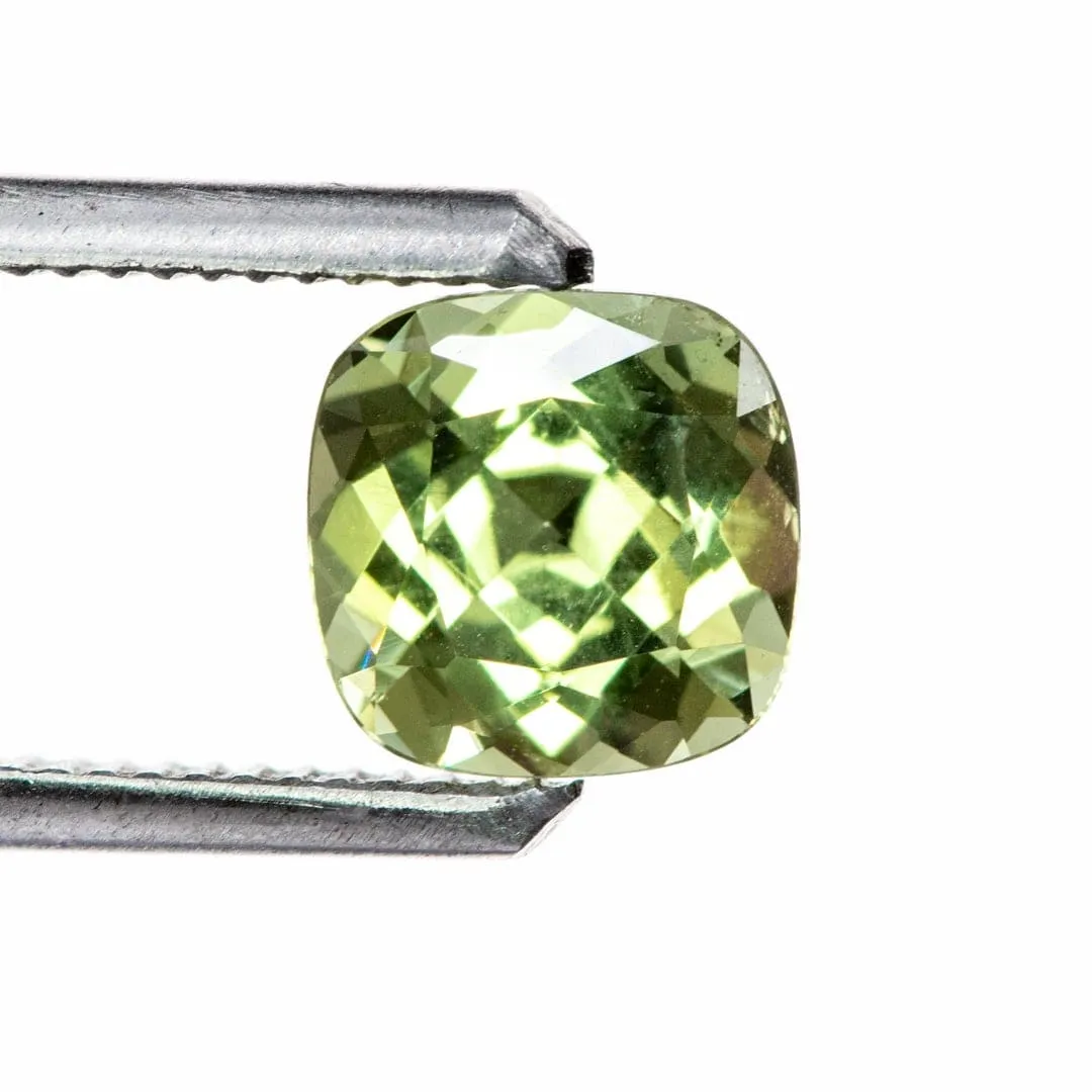 Cushion Cut 6.5mm/1.49ct Green Montana Sapphire Loose Gemstone