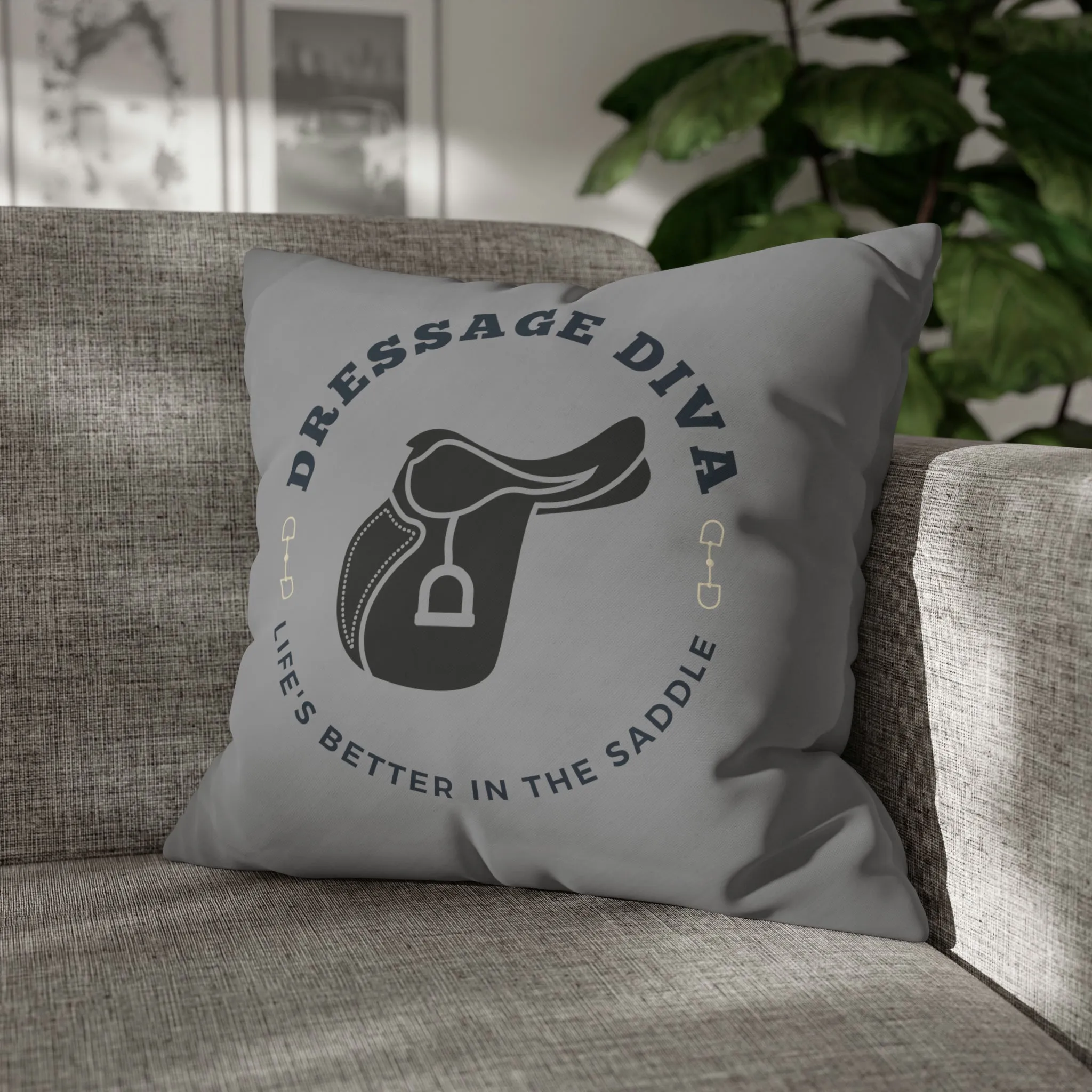 Dressage Diva: Grey Pillowcase