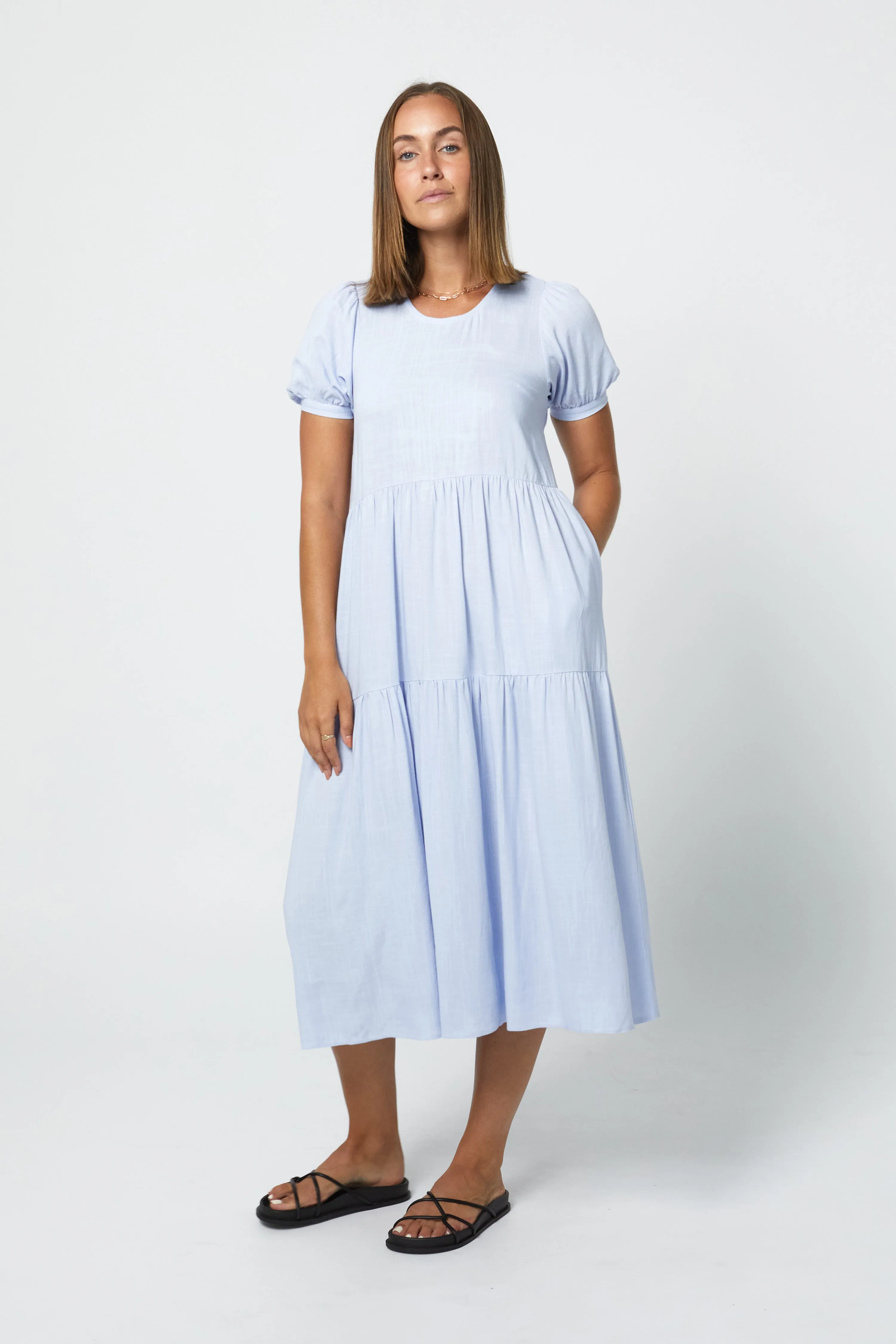 EDEN HEMP DRESS - SKY BLUE