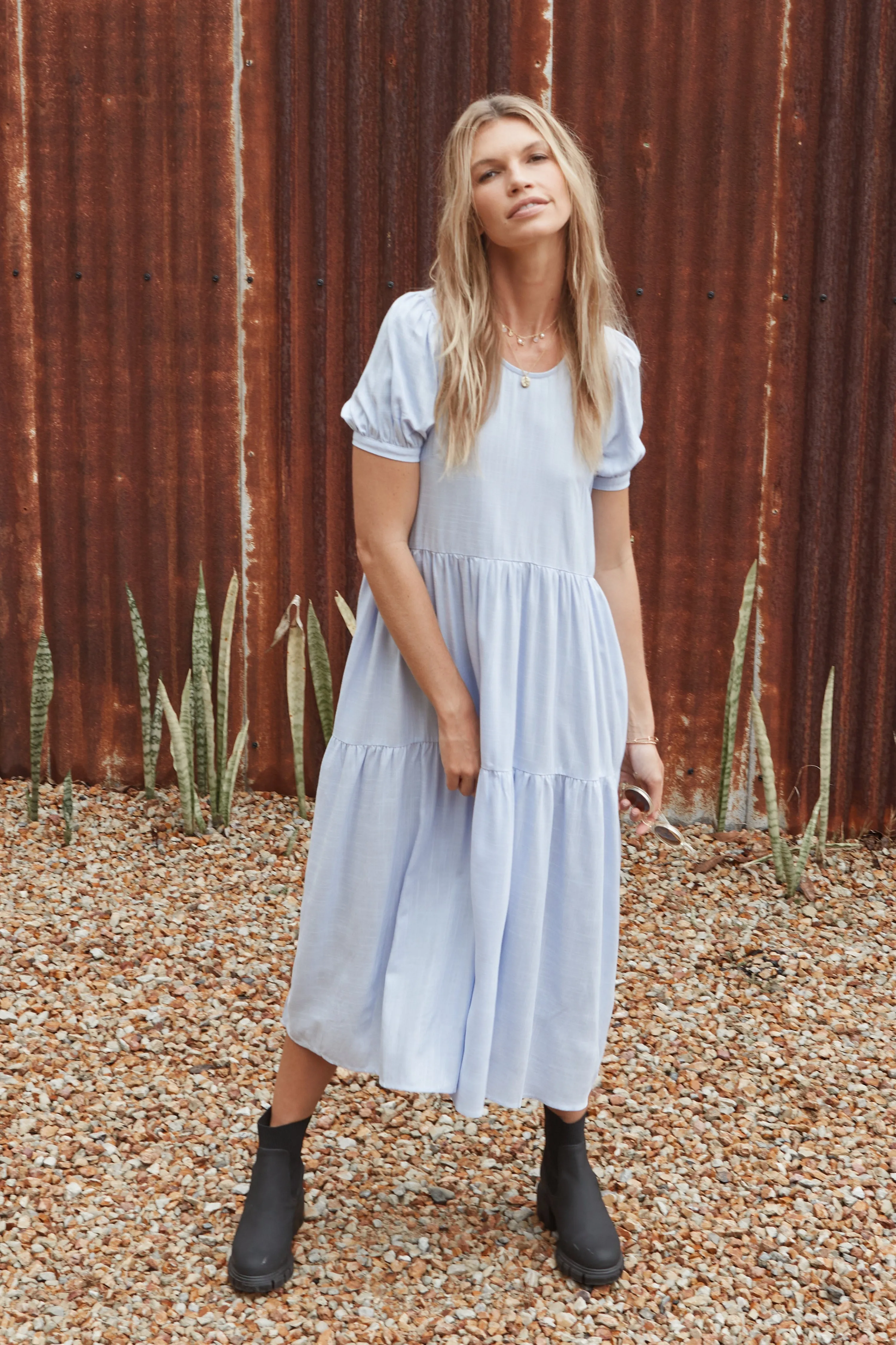 EDEN HEMP DRESS - SKY BLUE