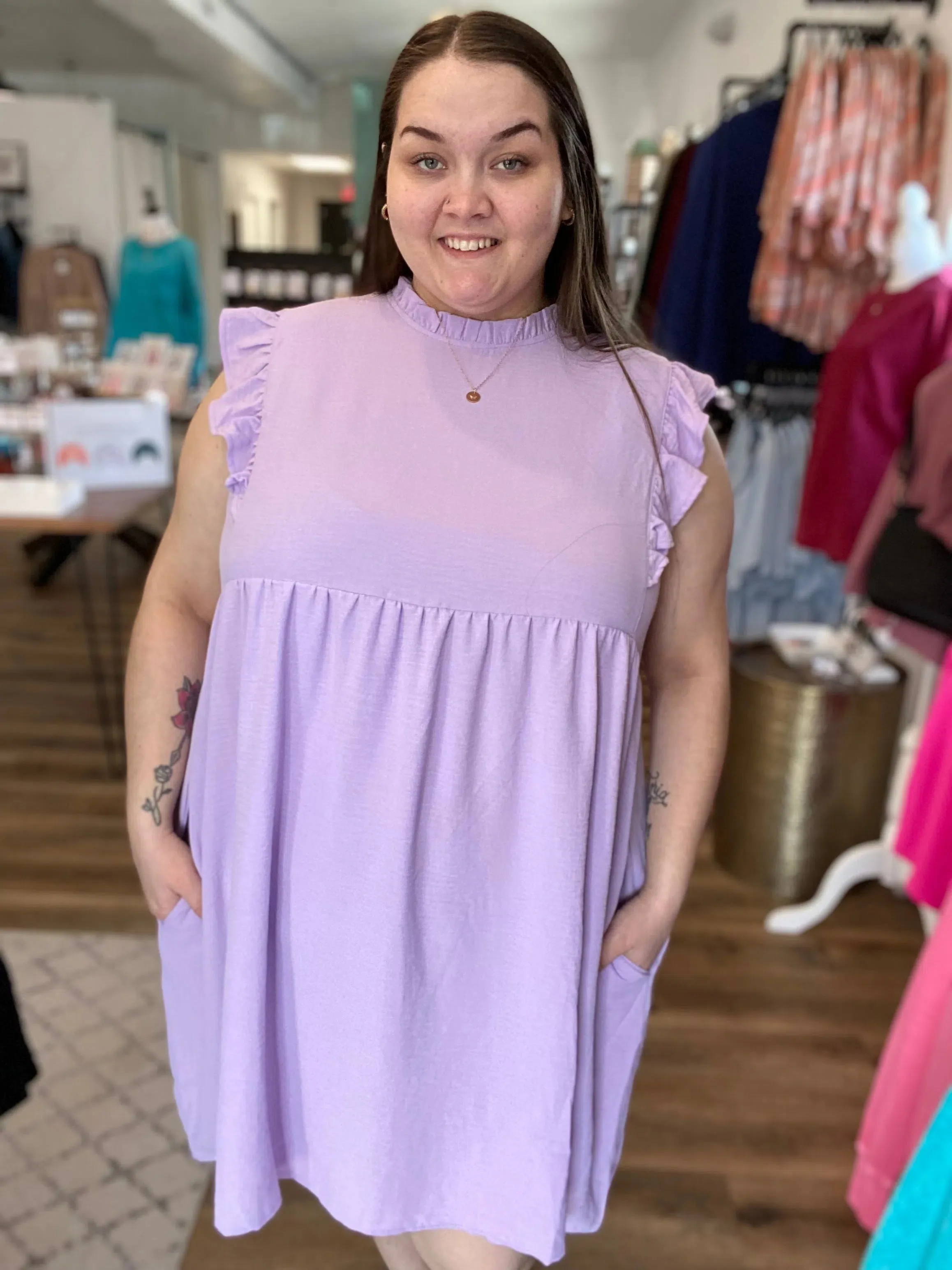 Ellie Gauzy Dress - Lavender