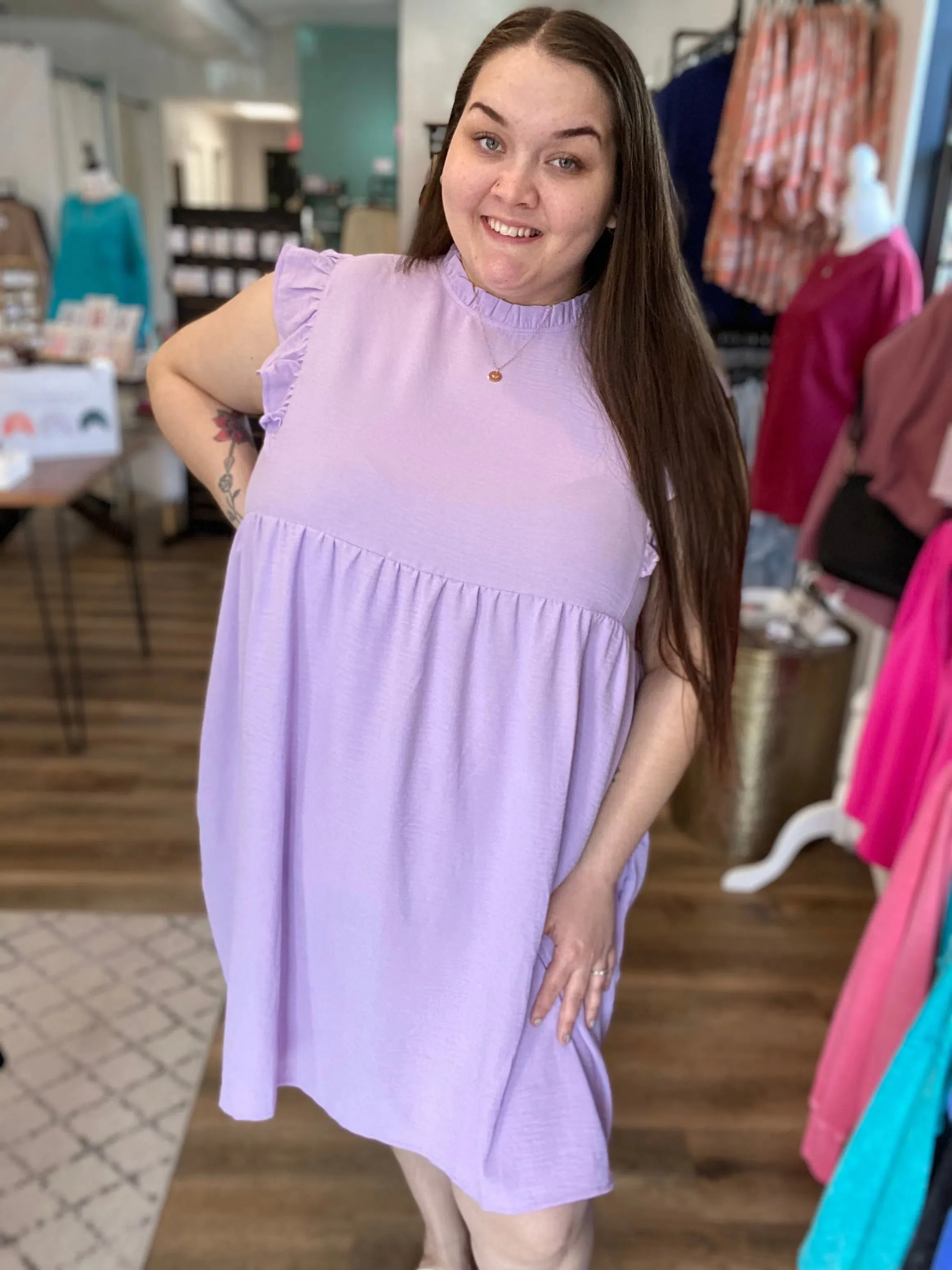 Ellie Gauzy Dress - Lavender