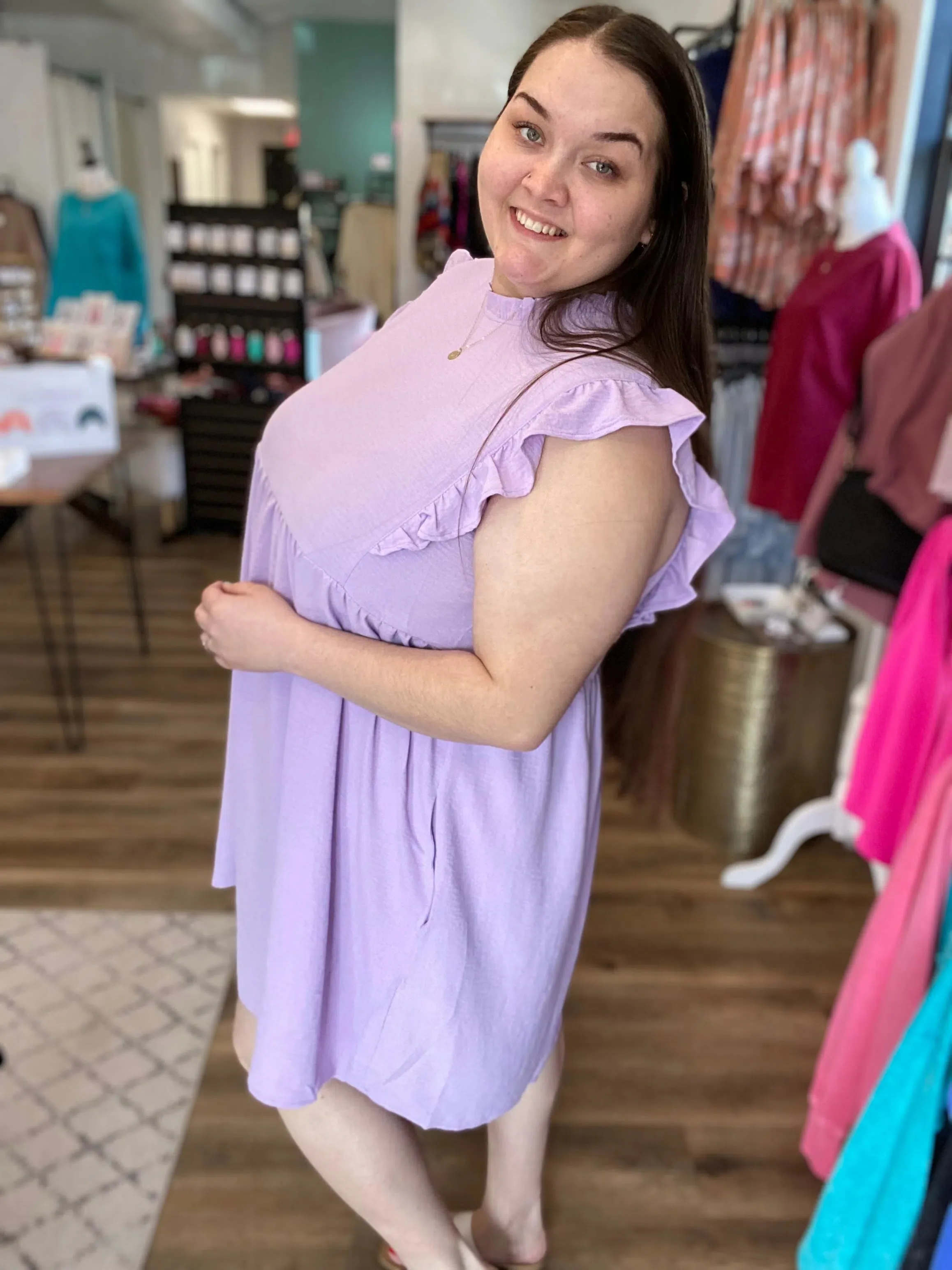 Ellie Gauzy Dress - Lavender