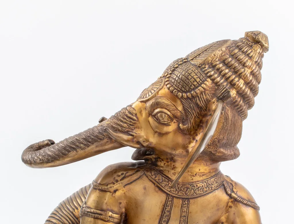 Indian Gilt Bronze Baby Ganesha Sculpture