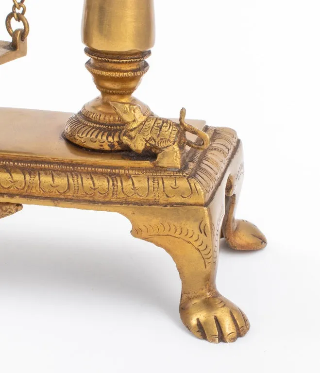 Indian Gilt Bronze Ganesha on Swing Sculpture