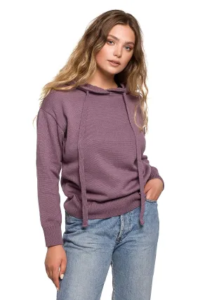 Knitted Hoodie in Violet