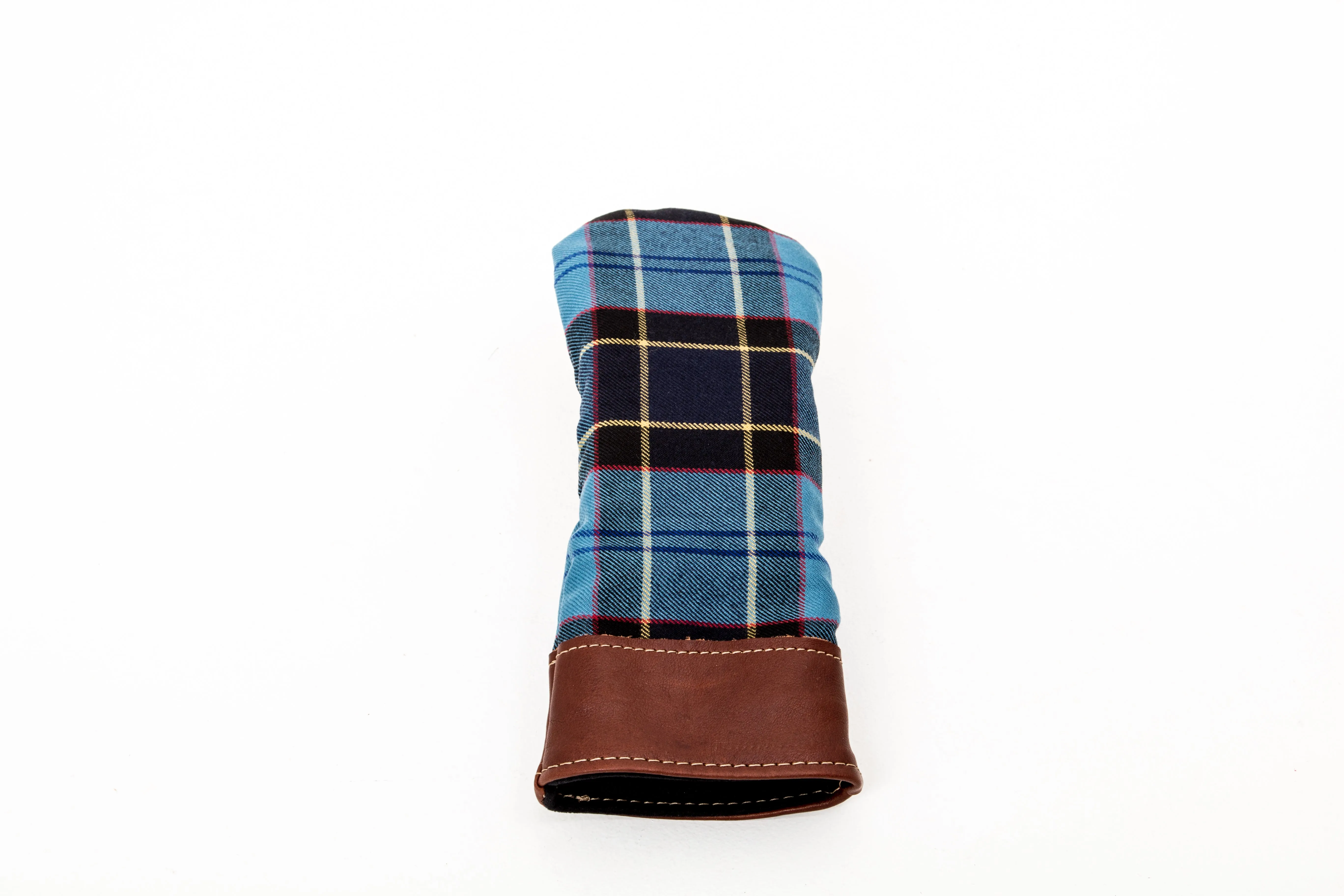 Leather and Wool Tartan Head Cover