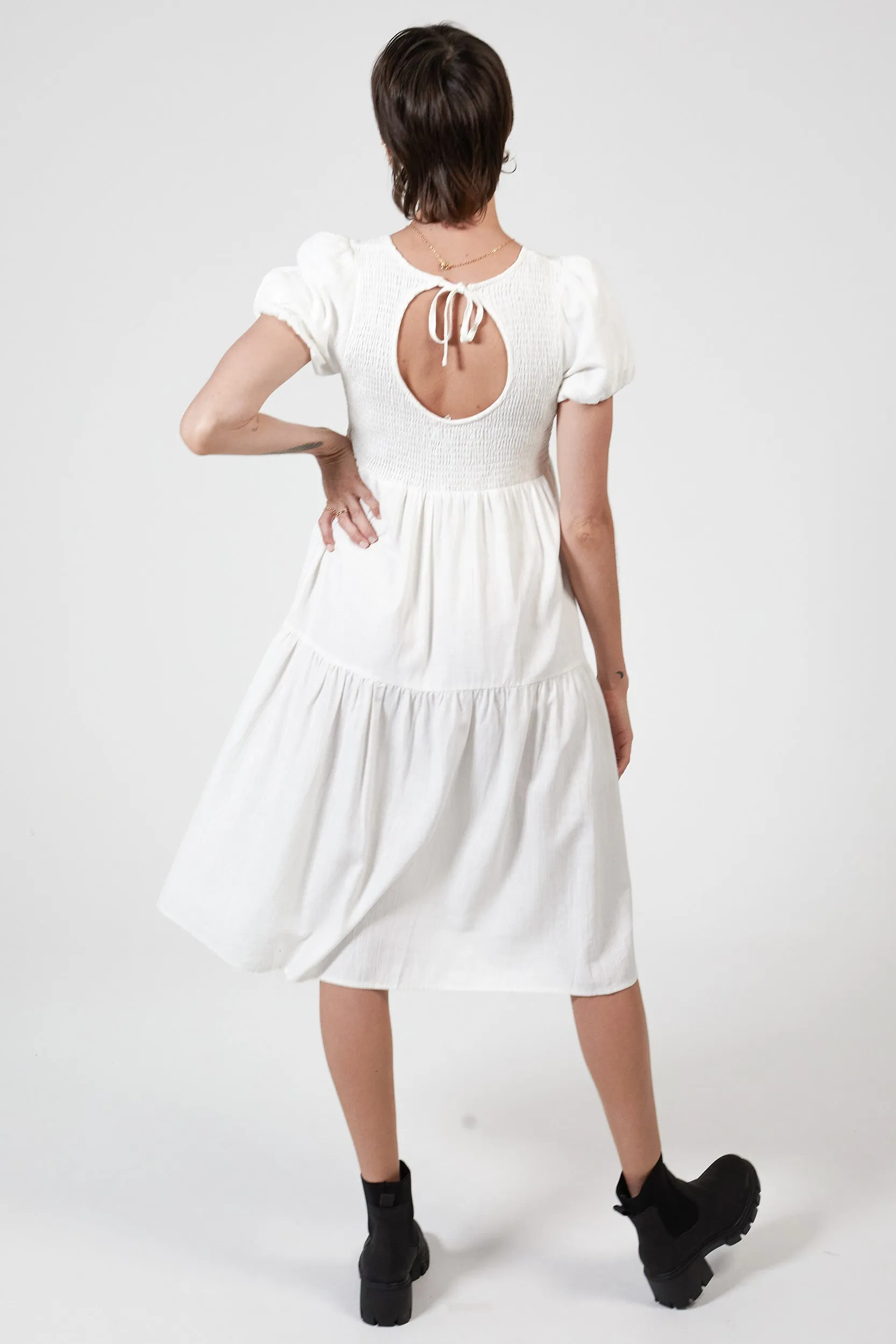 LONNIE HEMP DRESS - WHITE