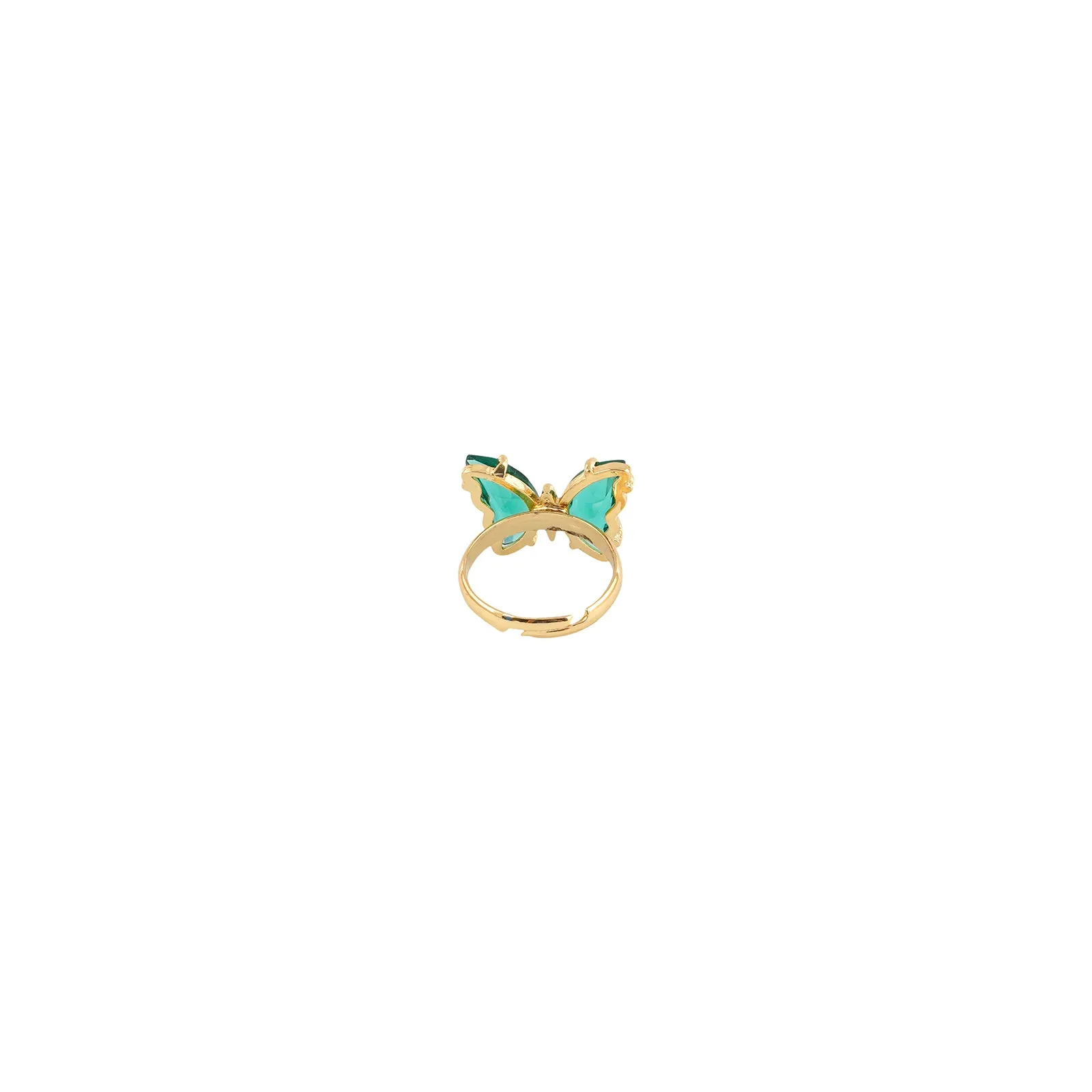 Mabel Butterfly Big Green Stone Ring