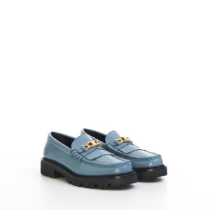 Margaret Loafer with Triomphe Chain in Jeans Blue Polished Bull