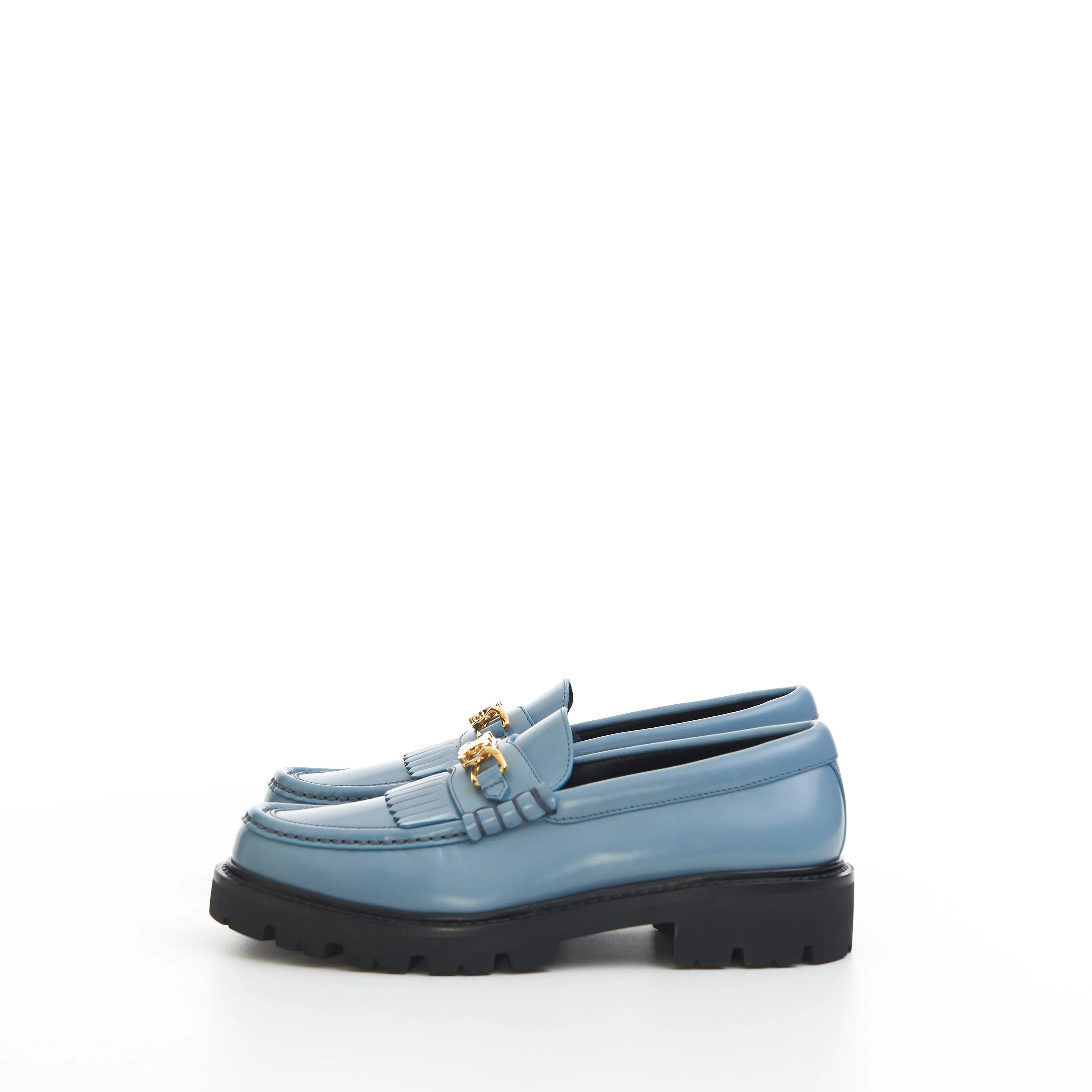 Margaret Loafer with Triomphe Chain in Jeans Blue Polished Bull