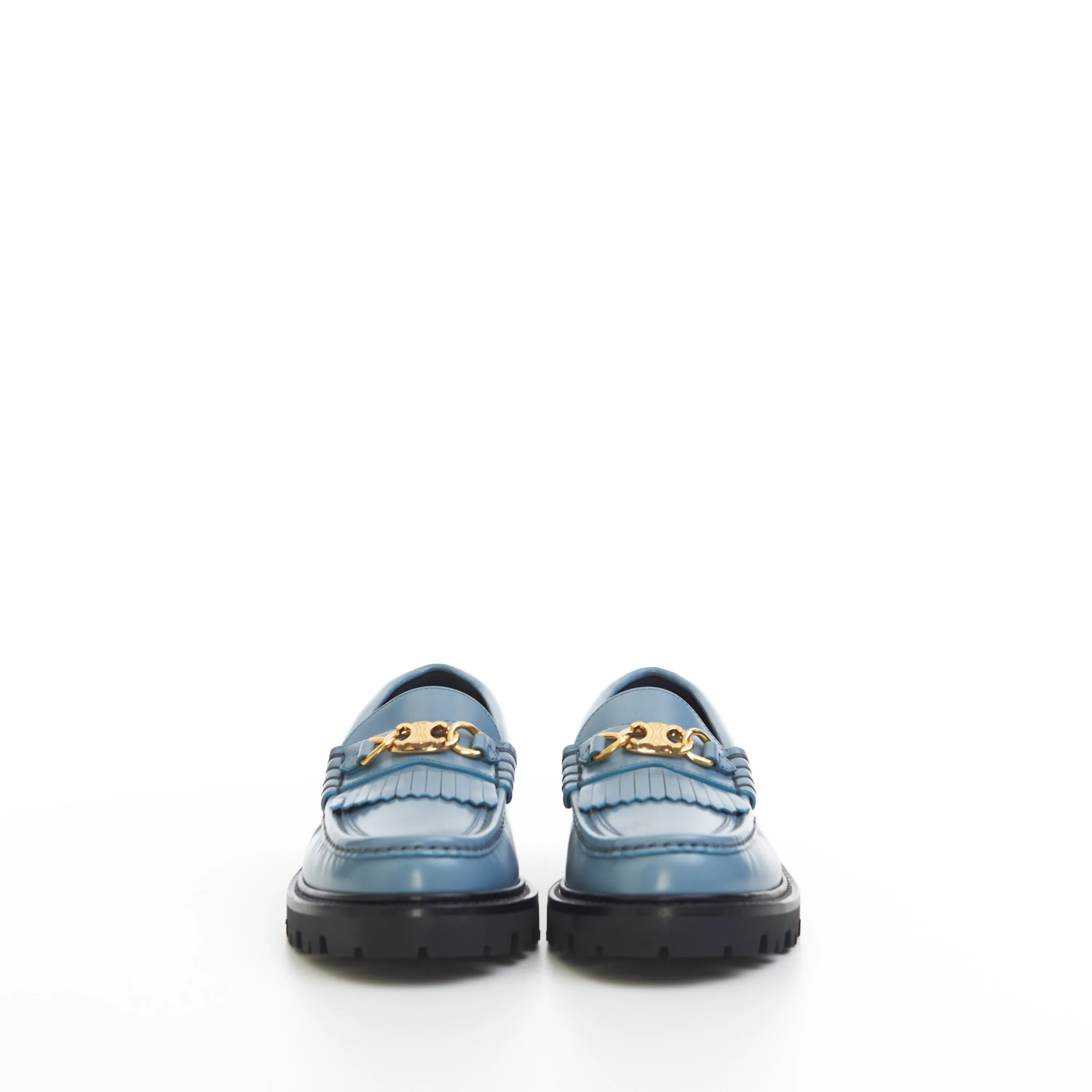 Margaret Loafer with Triomphe Chain in Jeans Blue Polished Bull