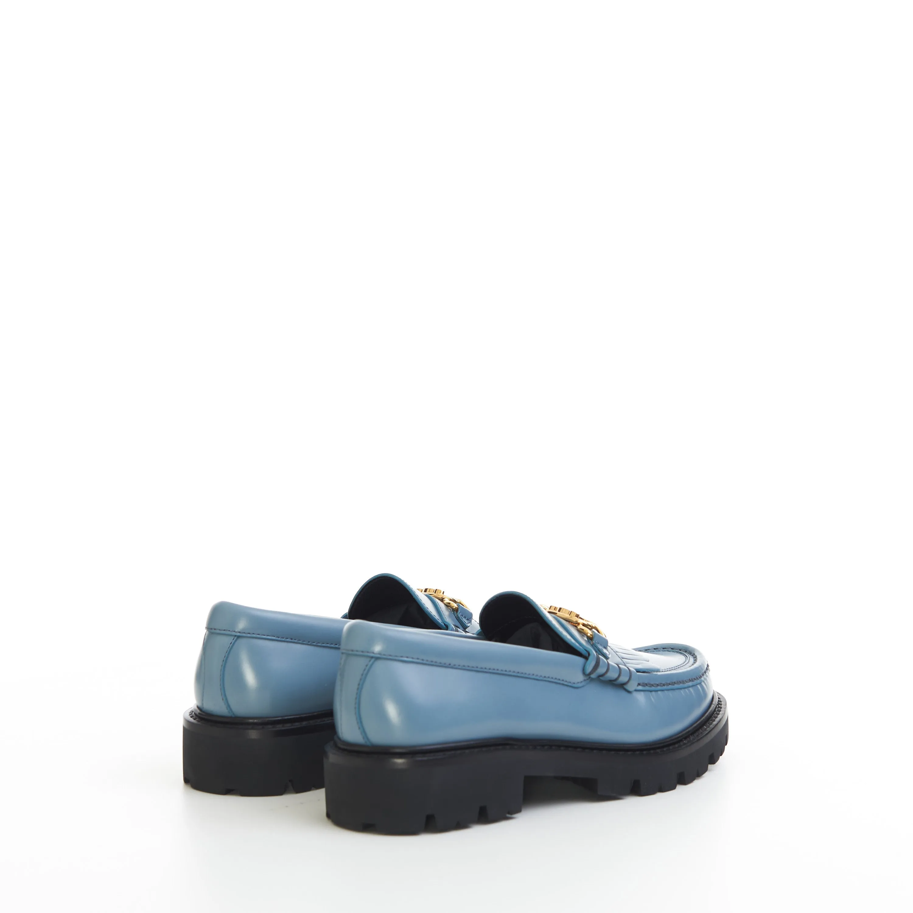 Margaret Loafer with Triomphe Chain in Jeans Blue Polished Bull