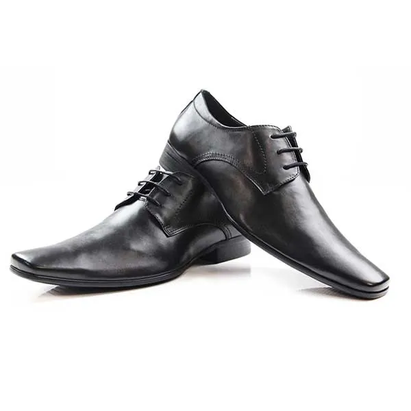 Mens Zasel Gabriel Black Leather Lace Up Shoes