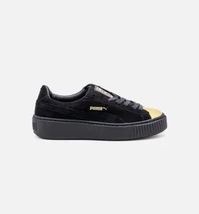 Suede Creeper Women Lifestyle Shoe - Black/Gold