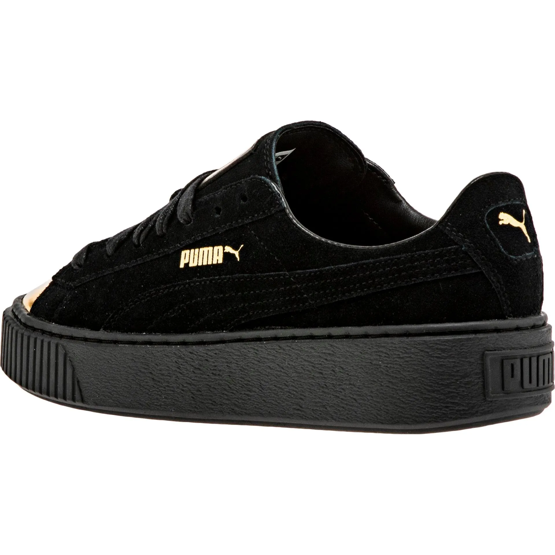 Suede Creeper Women Lifestyle Shoe - Black/Gold