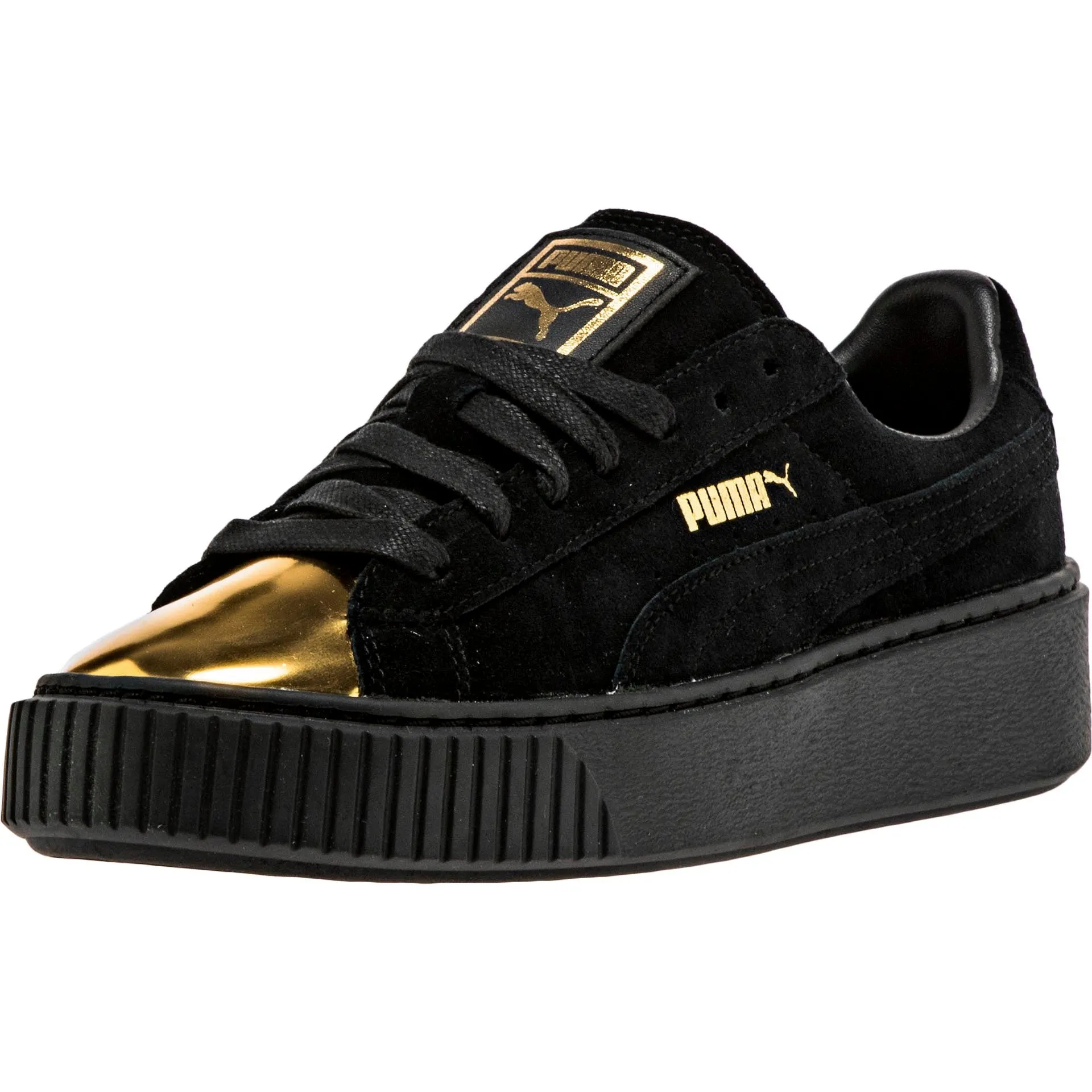 Suede Creeper Women Lifestyle Shoe - Black/Gold