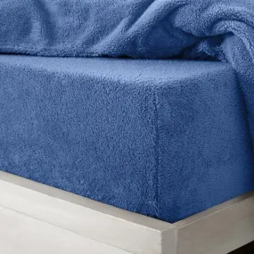 Teddy Fitted Sheet - Blue - Double Size