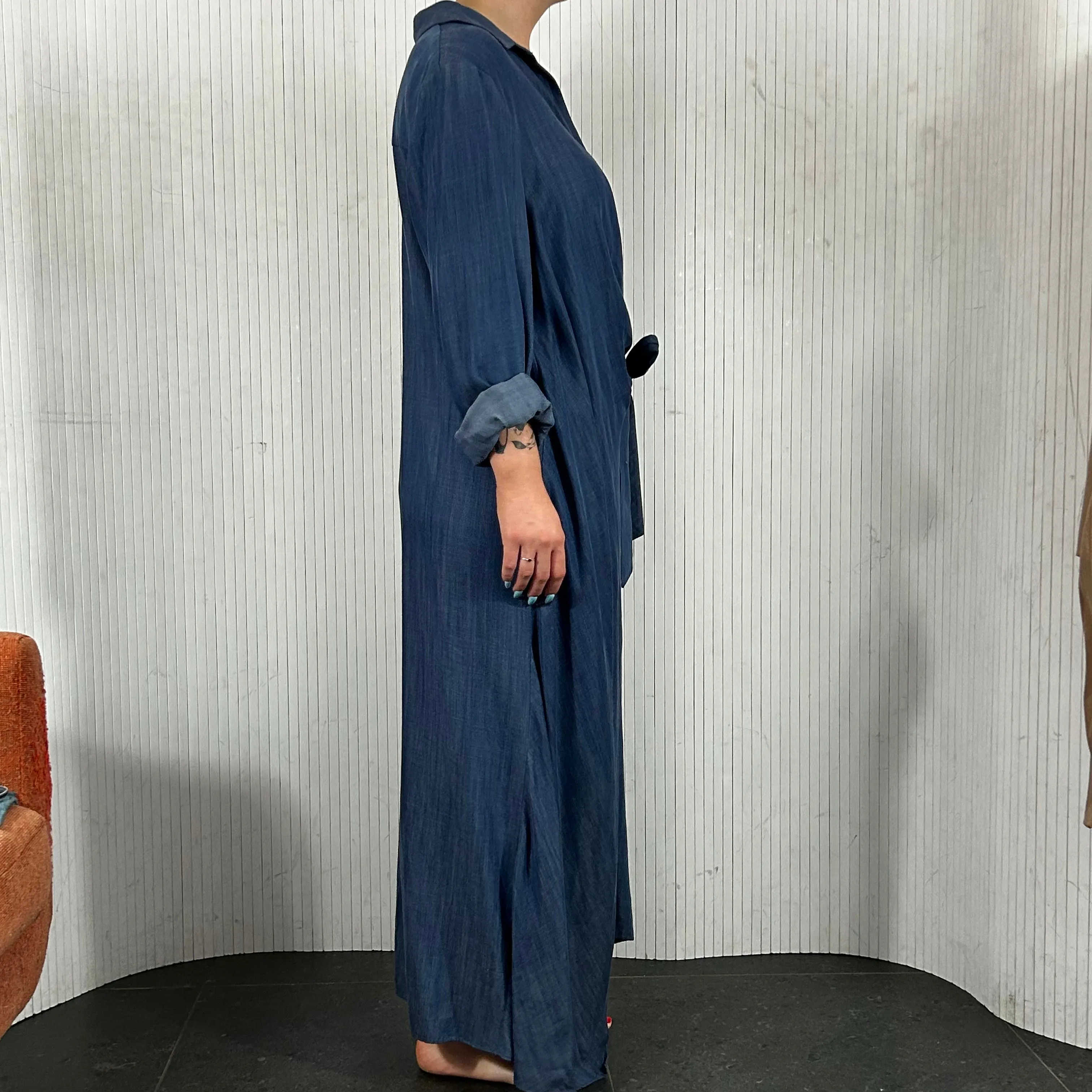 Tibi Denim Maxi Shirt Wrap Dress L/XL/XXL