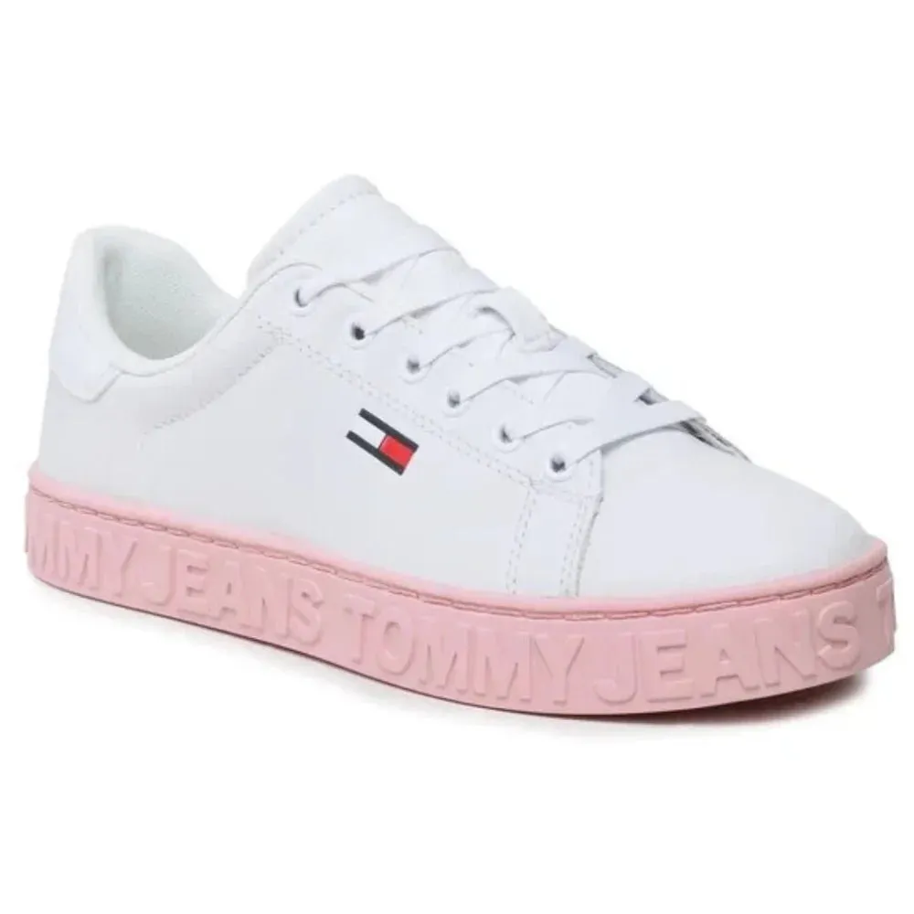 Tommy Hilfiger Jeans Cool ESS Leather Sneaker Women - WHTPNK