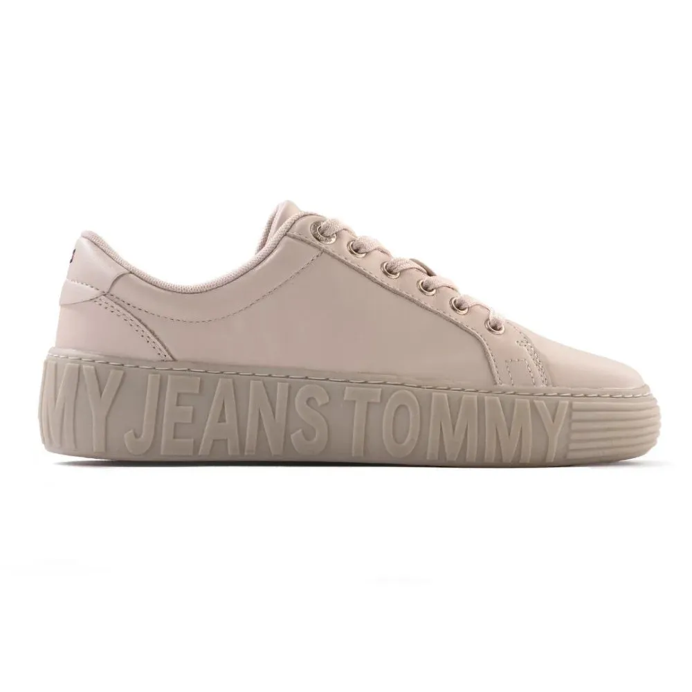 Tommy Hilfiger Jeans Tjw New Cupsole Leather Sneakers Women-BEG