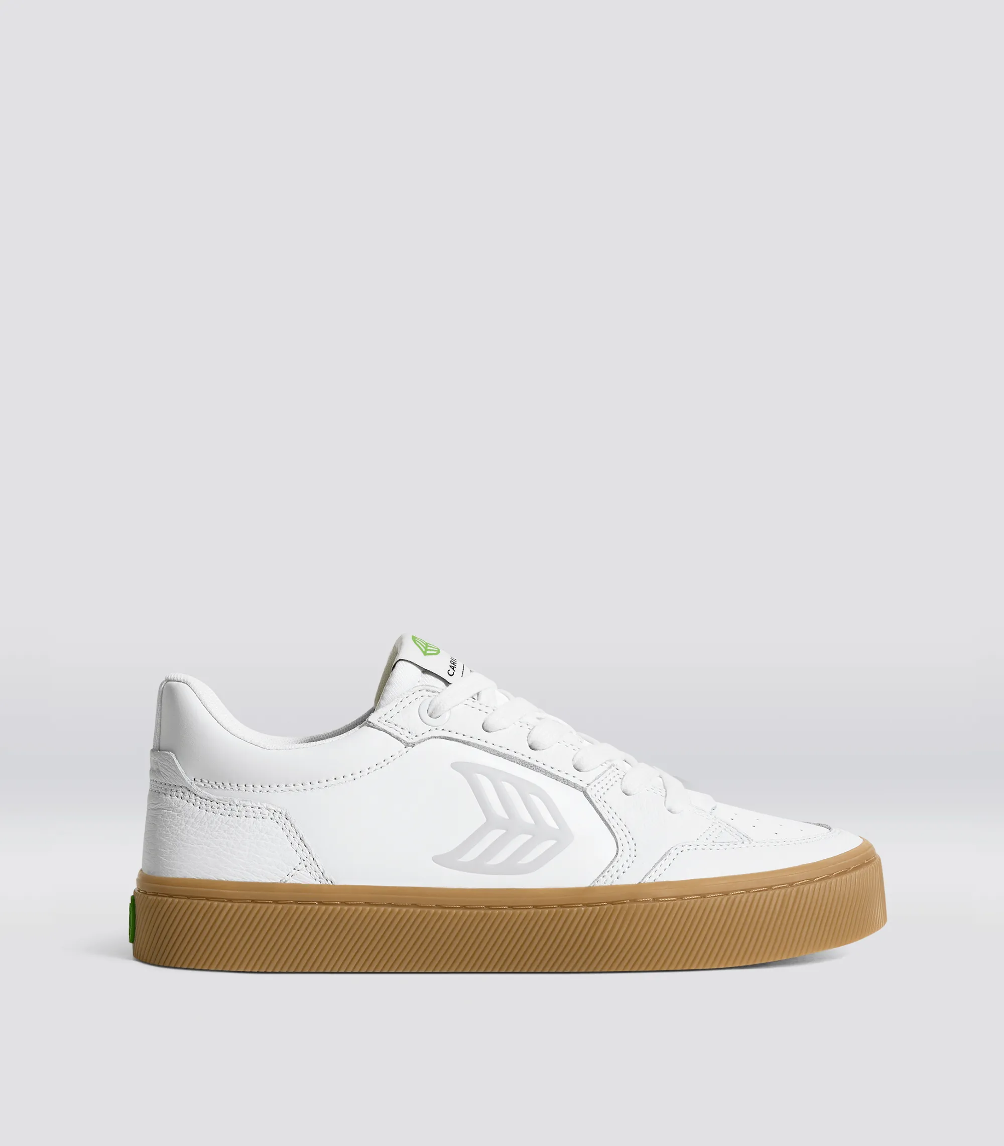 VALLELY Gum White Leather Ice Logo Sneaker Men