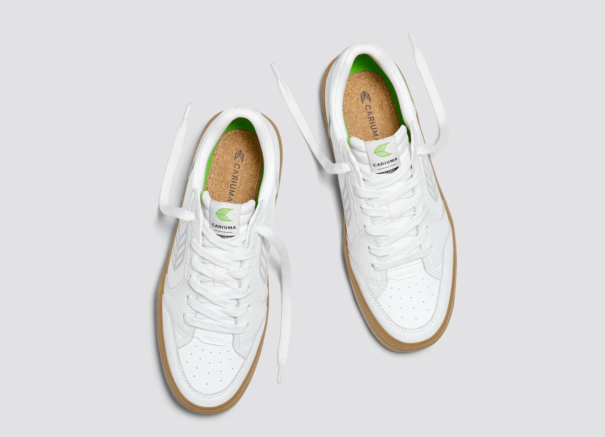 VALLELY Gum White Leather Ice Logo Sneaker Men