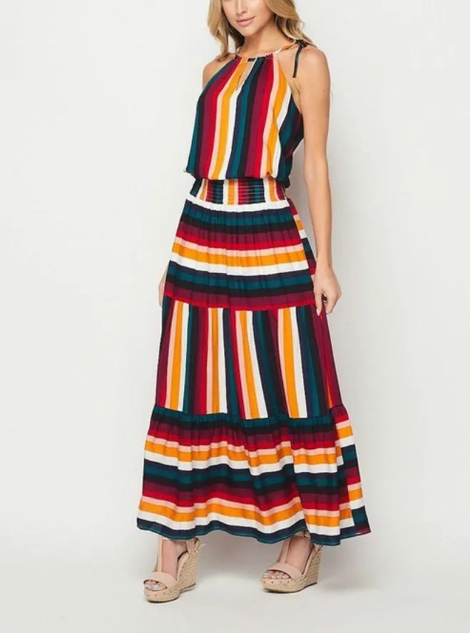 WOMEN SUMMER TIME MULTICOLORED DRESS