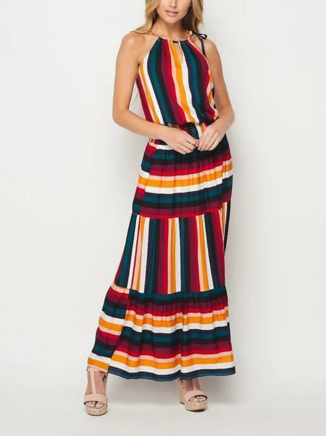 WOMEN SUMMER TIME MULTICOLORED DRESS